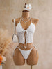 Sexy Black Triangle Bikini Set 2026 Women Lace Front Tie Push Up Crop Top Micro Swimsuit Beach Bathing Suit Two Piece Swimwear