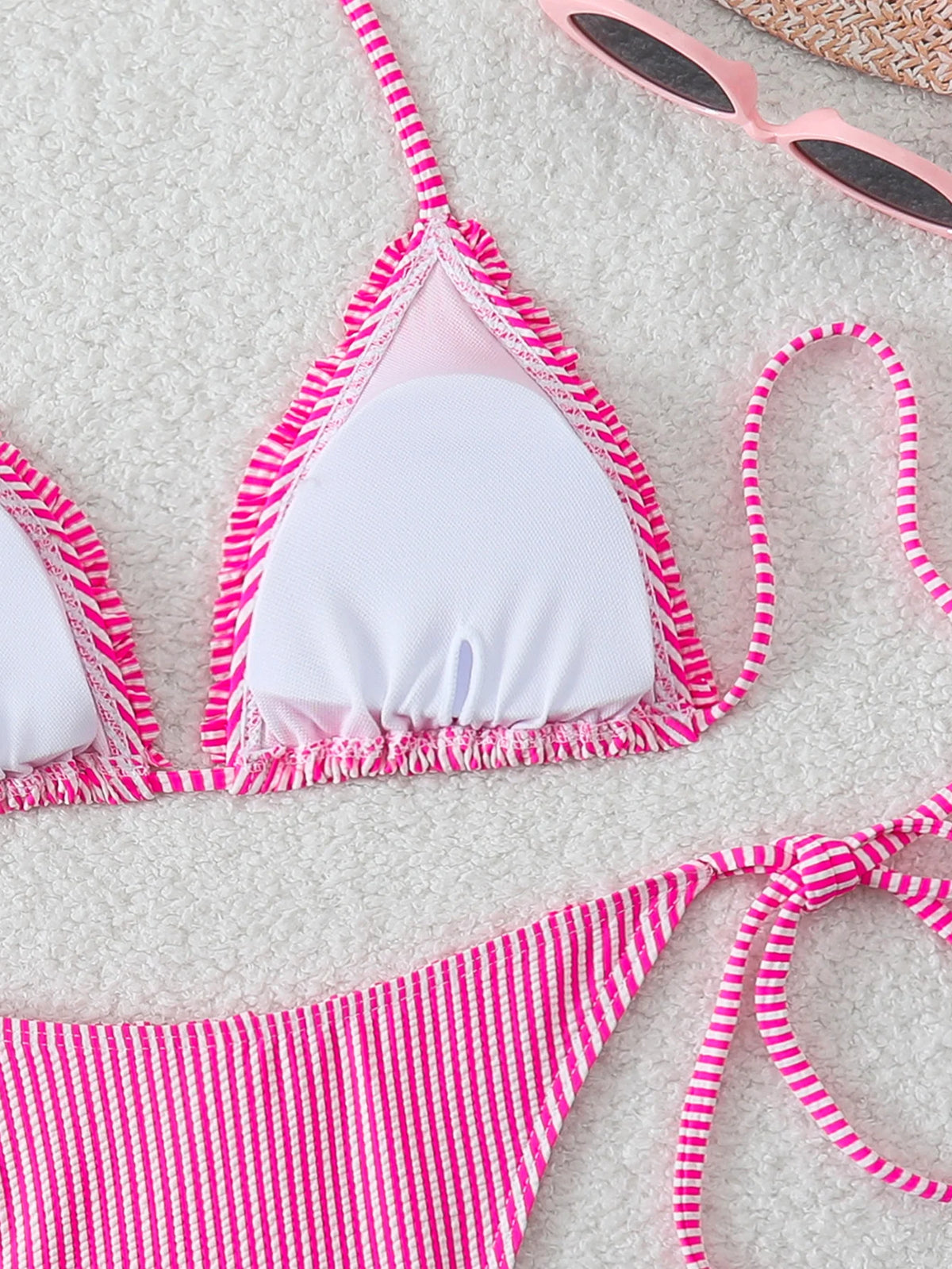 Halter Triangle String Bikinis 2026 Women Sexy Striped Swimsuit RuffleSwimwear Female Bathers Bathing Swimming Swim Suit