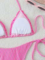 Halter Triangle String Bikinis 2026 Women Sexy Striped Swimsuit RuffleSwimwear Female Bathers Bathing Swimming Swim Suit