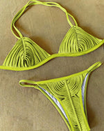 New Bandage Stripes Brazilian Bikini Swimwear Women's Swimsuit Two Piece Set Female Sexy Lace up Mujer Beachwear Summer