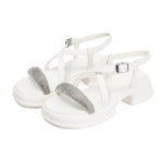 Summer High Heel Sandals Women's Outdoor Wear Thick Bottom Lightweight Trendy Small Size Beach Shoes Korean Style Footwear