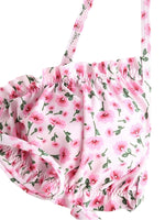 Trendy Women s Two-Piece Swimsuit Stylish Floral Butterfly Geometric Camouflage Print Bikini Set with Lace-Up Back Detail