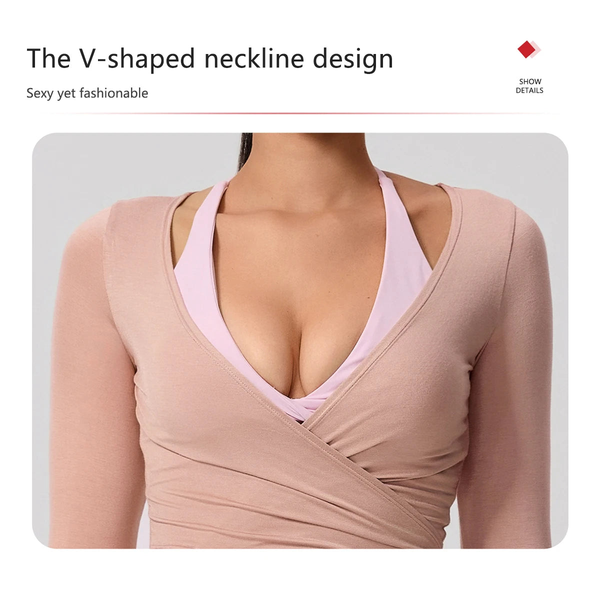 Hearuisavy Summer Women's Yoga Shirt Long Sleeve Sportswear Gym Breathable Quick Dry Sports Top Pilates Dance Ballet Wrap Tops