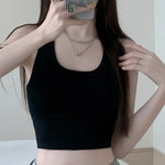 Sexy Bras Women Crop Top Seamless Underwear Hollow Back Cross Strap Sports Bra Without Steel Ring Female Fitness Top