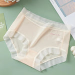 Plus Size M-3XL Underpants Summer One-piece Underwear Ice Silk Seamless Women's Panties Sexy High Waist Breathable Thin Briefs