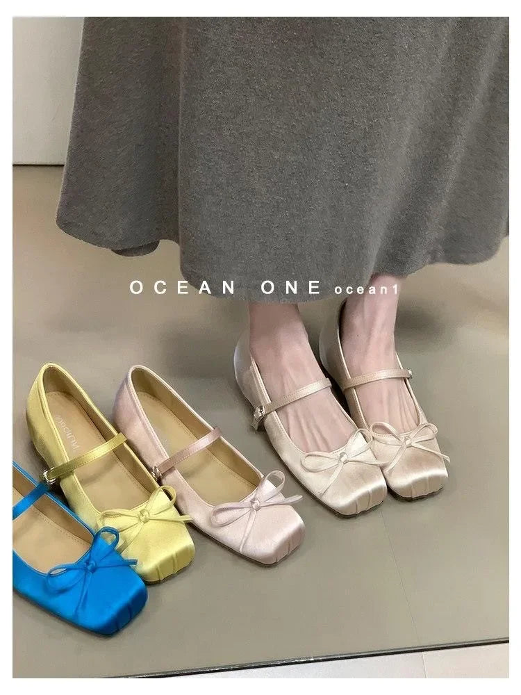 New Ballet Flats Women Bowknot Loafers Ladies Shallow Daily Shoes Comfort Woman Flattie Slip on Shoes