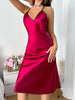 Elegant Women's Nightgown V Neck Sexy Sleepwear Red Comfortable Long Dress Comfortable Sleepwearfor Bridal and Daily Wear