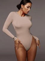 O Neck Long Sleeve Solid White Sexy Bodysuit Women Black Autumn Winter Body Top Gray Casual Lady Streetwear Bodysuits