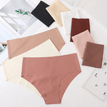 2Pcs/Set Ice Silk High Waist Briefs Panties Women Stretch Underwear Seamless Panties Female Underpants Sexy Lingerie XS-XL