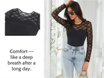 White Lace Teddy Open Crotch Bodysuit Push Up Sexy Swimsuit Material Women Long Sleeve Transparent Sheer Lingerie