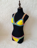 Bikini Crochet 2026 Handmade Knit Patchwork Reversible 2 Piece Swimsuit Women Halter Top Brazilian Bathing Suit Thong Swimwear