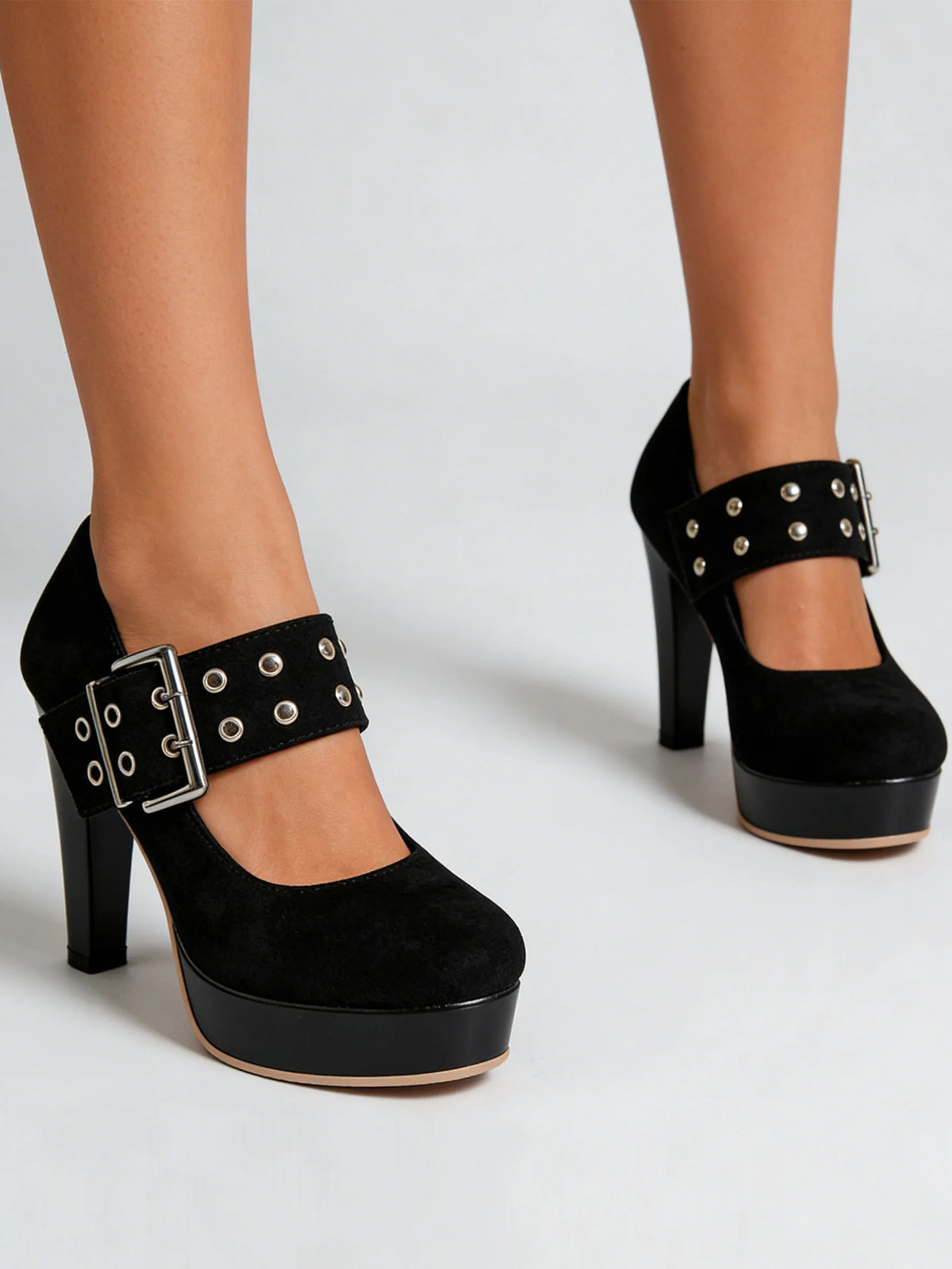 2026 Big Size 33-43 Retro Black Office Lady Buckle Strap Mary Janes Platform Pumps Elegant Red 10.5cm High Heels Shoes Women