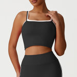 Women's Seamless Yoga Vest - Fake Two-Piece with Backless Removable Padded Sports Bra Stretchy Running Fitness Tank Top