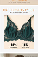 Elegant Womens Lace Bra Hollow Out Design Underwire Support Sexy Lingerie BH Tops UnderwearPlus Size A B C D E Cup