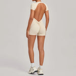 Seamless Yoga Jumpsuits Sports Fitness Backless Peach Hip-lifting Running Workout Gym One-piece Shorts Bodysuits for Women