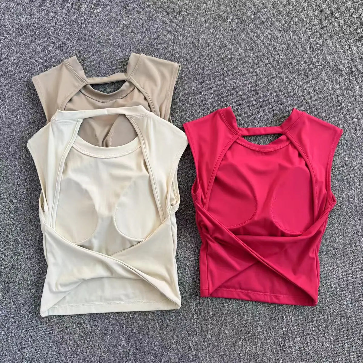 Summer Sexy Short Backless Sports T-Shirt Women's Tight Training Long Sleeve Yoga Top Fixed Chest Pad Fitness Vest