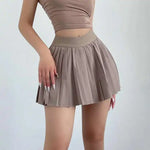 Preppy WOMENGAGA American Style Style High Waisted Slim Pleated Skirt For Women's Summer Ballet Skirt Fashion Women QI9Y