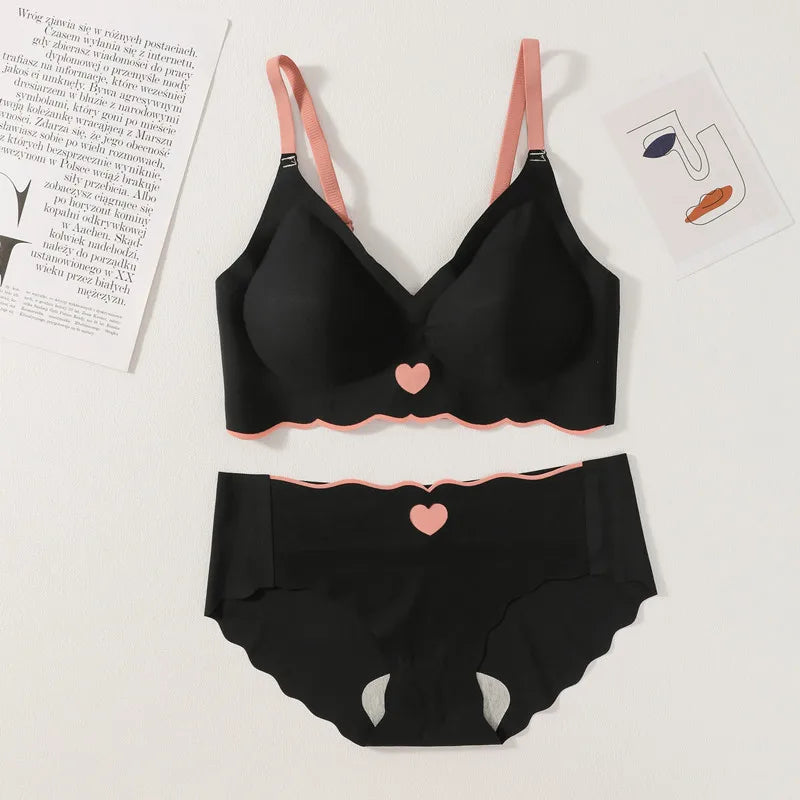 Women Push Up Bra And Panties Set Non-wire Bra Sexy Lingerie Set Low Waist Briefs Women's Comfy Underwear Set Female Intimates