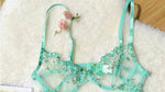 Everyday French Lace Bra Set Sheer Mesh Underwire Large Bust Support Floral Embroidery Comfort Wear Sexy MOYISU Panty Tushy Set