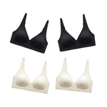 4Pcs/Set Seamless Bras For Women Non-wire Bra Push Up Deep V Underwear Female Invisible Padded Brasiere Sexy Lingerie