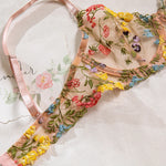 Sexy Floral Fancy Lingerie Lace Embroidery Fairy Seamless Tulle Underwear See Through Exotic Sets for Women Fahion Bilizna Set