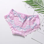 Sexy Lace Flowers Embroidery Panties for Women Underwear Low Waist Briefs Summer Breathable Comfort Shorts 15 Color Lingerie
