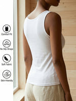 Women's Lace Trim V-Neck Camisole Sleeveless Tank Top Casual Daily Comfortable Undershirt Elegant Plain Vest