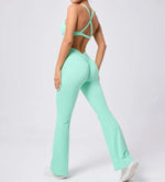 Women's Seamless Yoga Sets Brushed Fabric Flared Hip-Lifting Pants Cross Beauty Back Bra Suits Gym Workout Fitness Training Sets