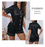 Women Two-piece Pj Sets Sleepwear Loungewear Button-Down Pajama Women 2 Piece Pijama Homewear Shorts Set