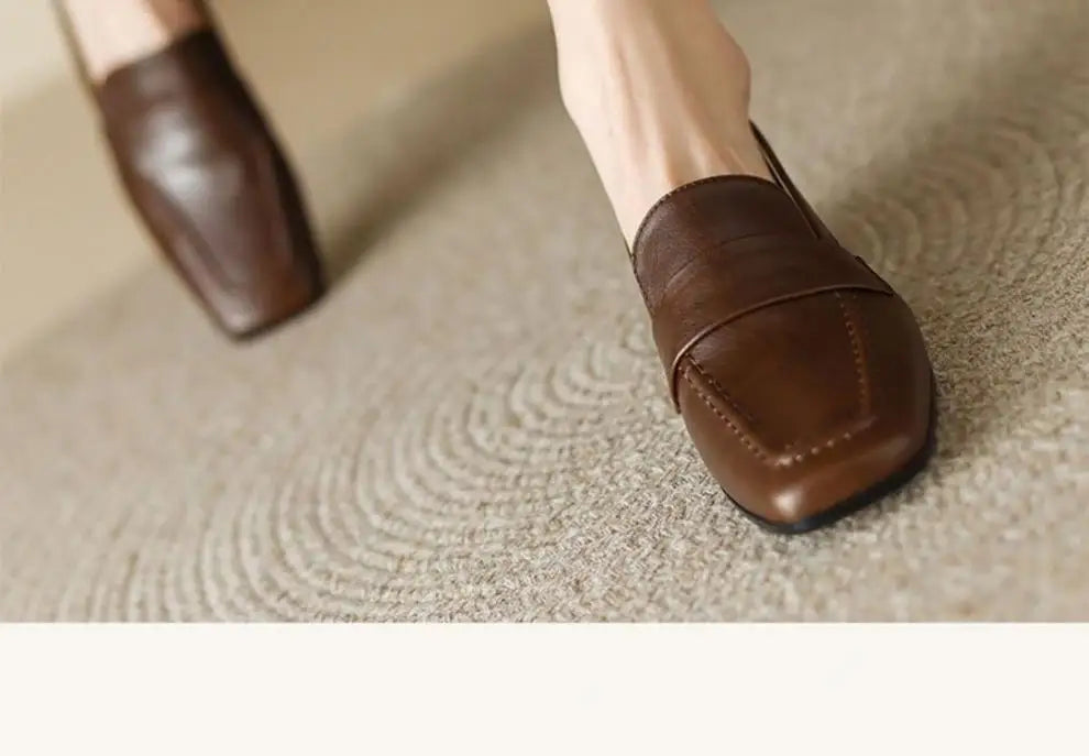 Style Spring Autumn Versatile British Style Flat Shoes Women's Vintage Leather Pumps High Heel Shoes Summer Season 2026