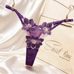 Embroidery Flower Thin Sexy Girls G String Thong Panties Women Briefs Hollow Out Transparent Underwear Female Lingerie