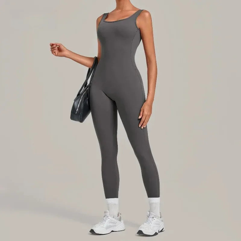 Women's Seamless Yoga Jumpsuits Fitness Sports Hip-lifting Beauty Back Sleeveless One-Piece Training Workout Running Bodysuits
