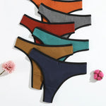 1pcs Seamless Cotton Thong Ribbed Ladies Panties Low Rise Solid Color Sexy G-string Panties Female Breathable Underwear
