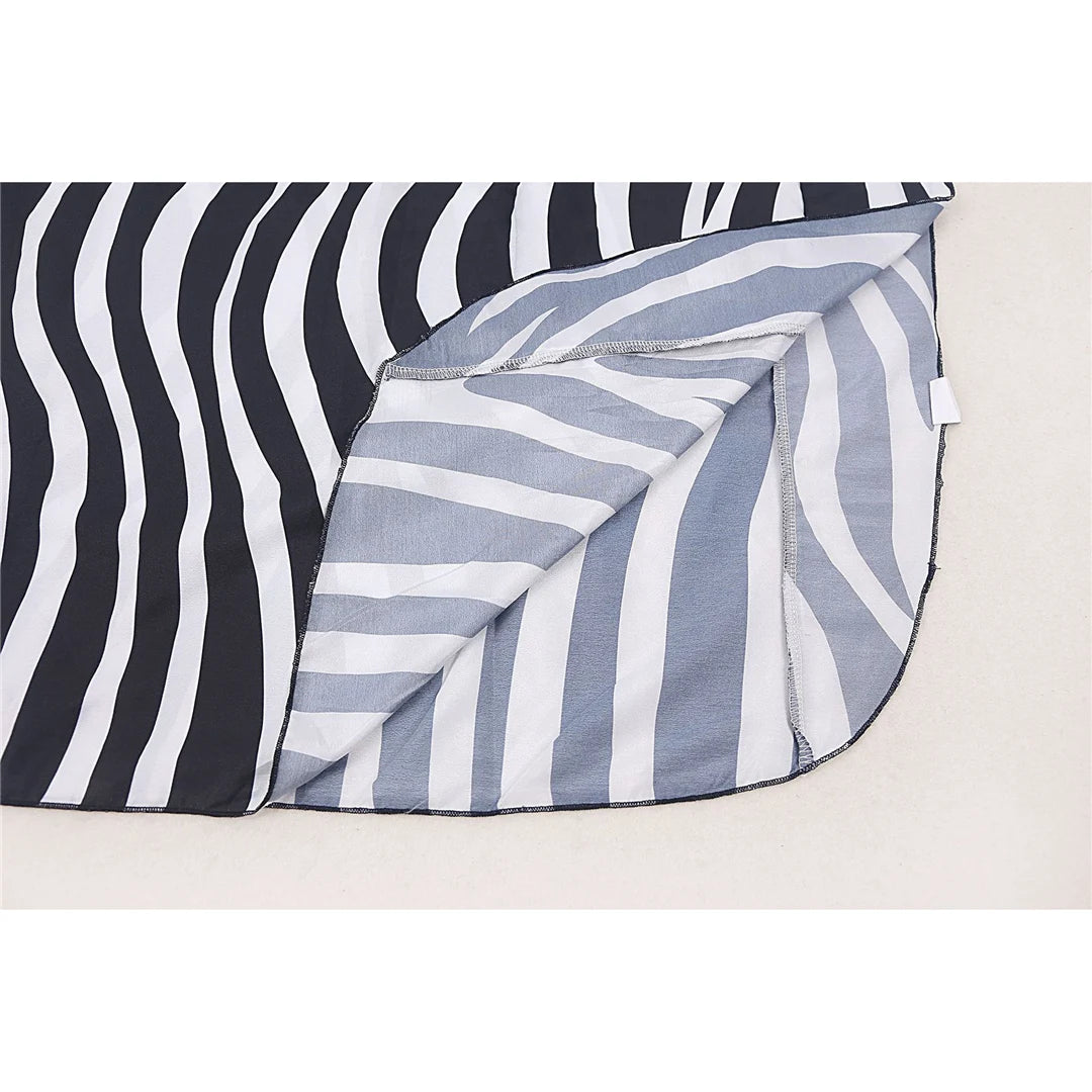 Sexy Zebra Printed V Neck Tunic Beach Cover Up Cover-ups Beach Dress Beach Wear Beachwear Beach Long Dress Female Women V4159