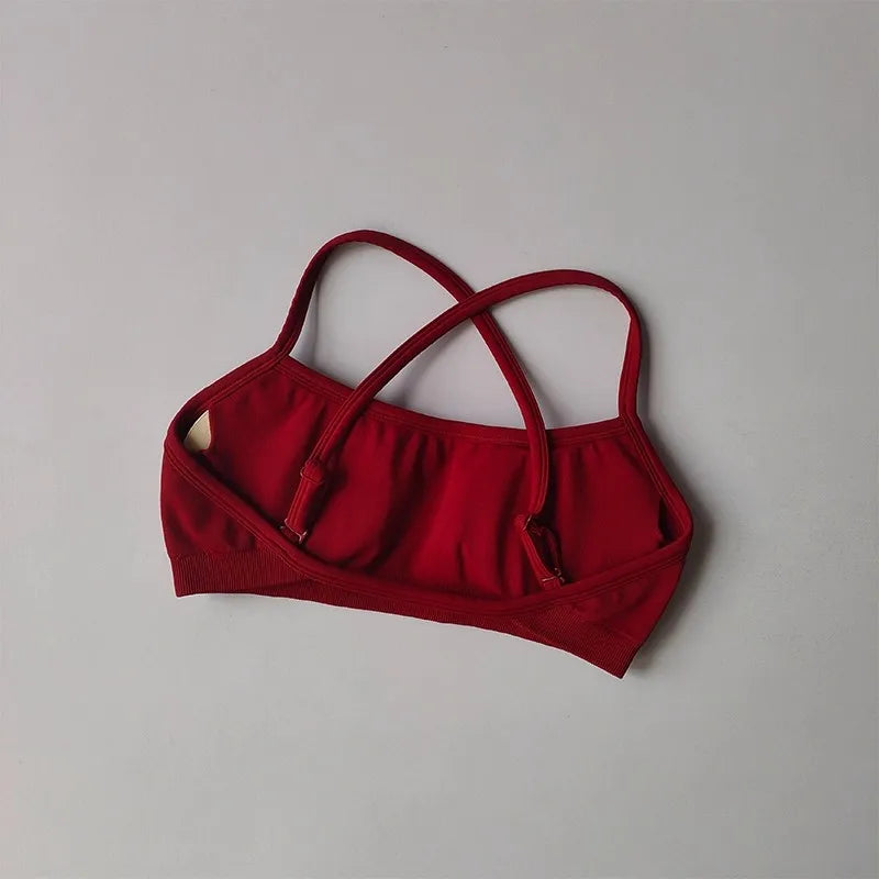 Gathering Shock-proof and Beautiful Back Seamless Sports Bras Gym Women Top Crop Tube Yoga Tops Fitness Scrunch Bum Workout Suit