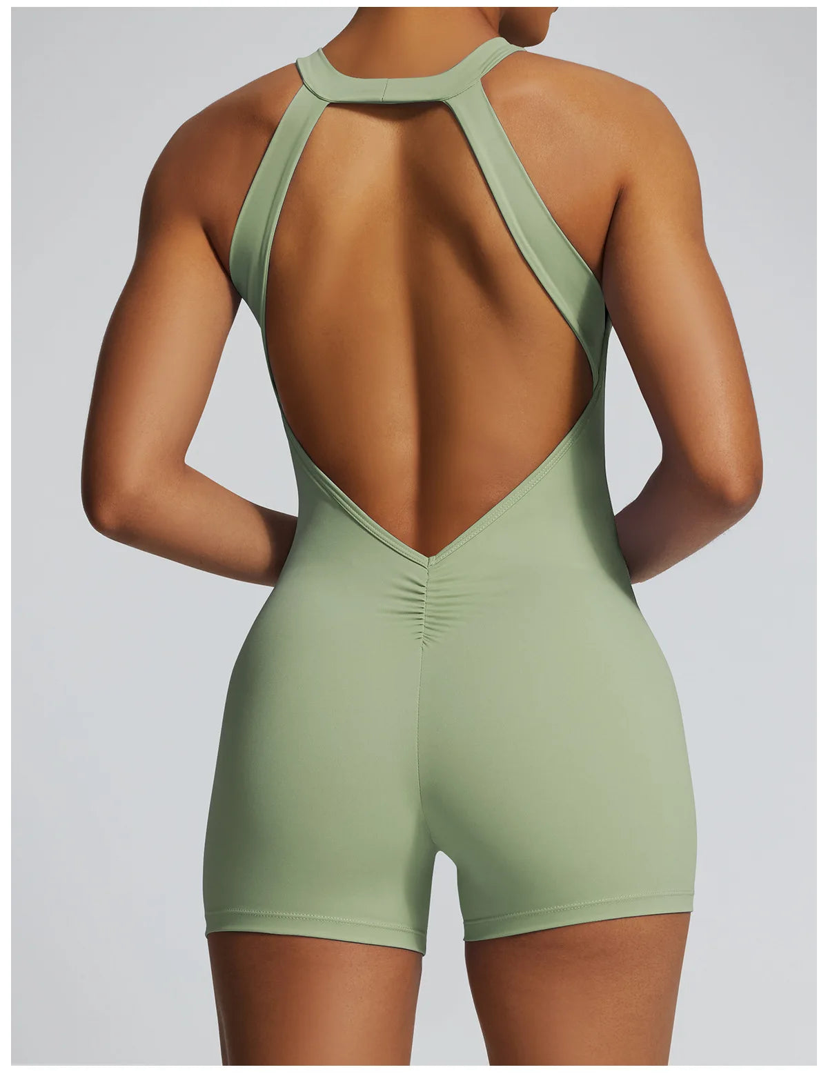 Short Sports Jumpsuit Women Hollow Out Backless Sleeveless High Elasticit Yoga One Piece Suit Tight Fitting Fitness Rompers