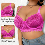 High quality lace plus size underwear Women pretty Lace Lingerie rose bra Large size multi C-D Cup comfortable to wear MR3050