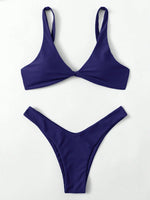 ZTVitality Solid Tie Sexy Bikini 2021 Hot Sale Padded Bra High Leg Bandage Push Up Bikini Set Brazilian Swimsuit Women Swimwear