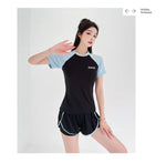 Swimsuit Women's Two-piece Split Sports Style Student Conservative Cover Belly Slimming Hot Spring Ins Style Plus SizeSwimsuit