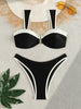 ZTVitality Sexy Patchwork Bikinis 2026 New Arrival Padded Bra Push Up Bandage Swimsuit Summer Biquini Women 2 Piece Set Outfit