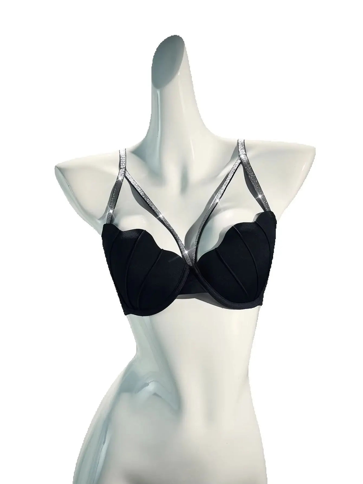 Sexy Shell Cup Push up Bra Women Rhinestone Adjustable Straps Underwire Brassiere Stylish & Comfortable Lingerie