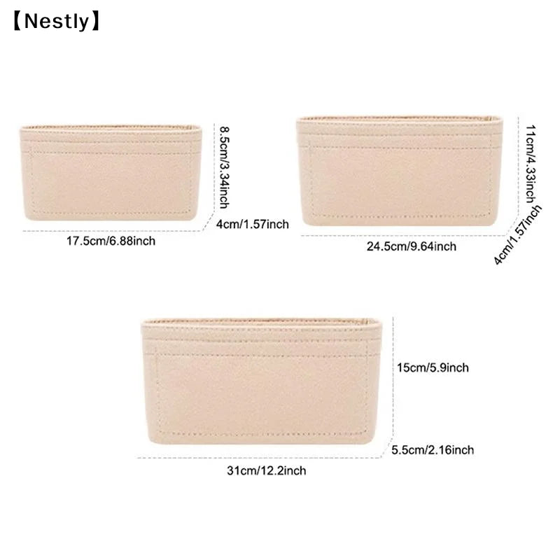 1PC Felt Insert Bag Organizer, Makeup Organizers, Liner Perfect for Brand Women's Handbags For And Cosmetic Bags〔Nest〕