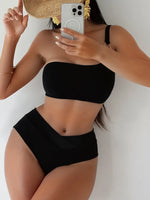 Sexy Metal Buckle One Shoulder Bikini Set 2026 Women Push Up Cross High Waist Swimsuit Summer Bathing Suit Two Piece Swimwear