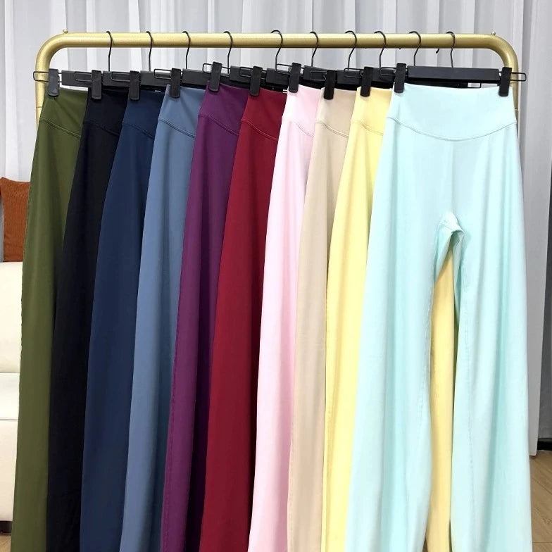 STOUREG Sport Trousers Straight-Leg Pants Ultra Soft Butter Fabric Women's Mid-Waist Yoga Pants GYM Naked Feel Pilates Running