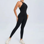 Seamless Yoga Jumpsuits Sports Fitness Peach Hip-lifting Backless Buckle One-Piece Training Gym Workout Tracksuits for Women