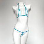 DEKA Transparent Micro Mini Bikini Set Mesh Teardrop Swimwear Women Thong Swimsuit Bandage Biquini Net Yarn Oval Halter