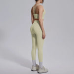 Women's Yoga Set Sports Fitness Running Beautiful Back Slim Fit Bra Hip-lifting High Waist Pants Workout Training Gym Suits