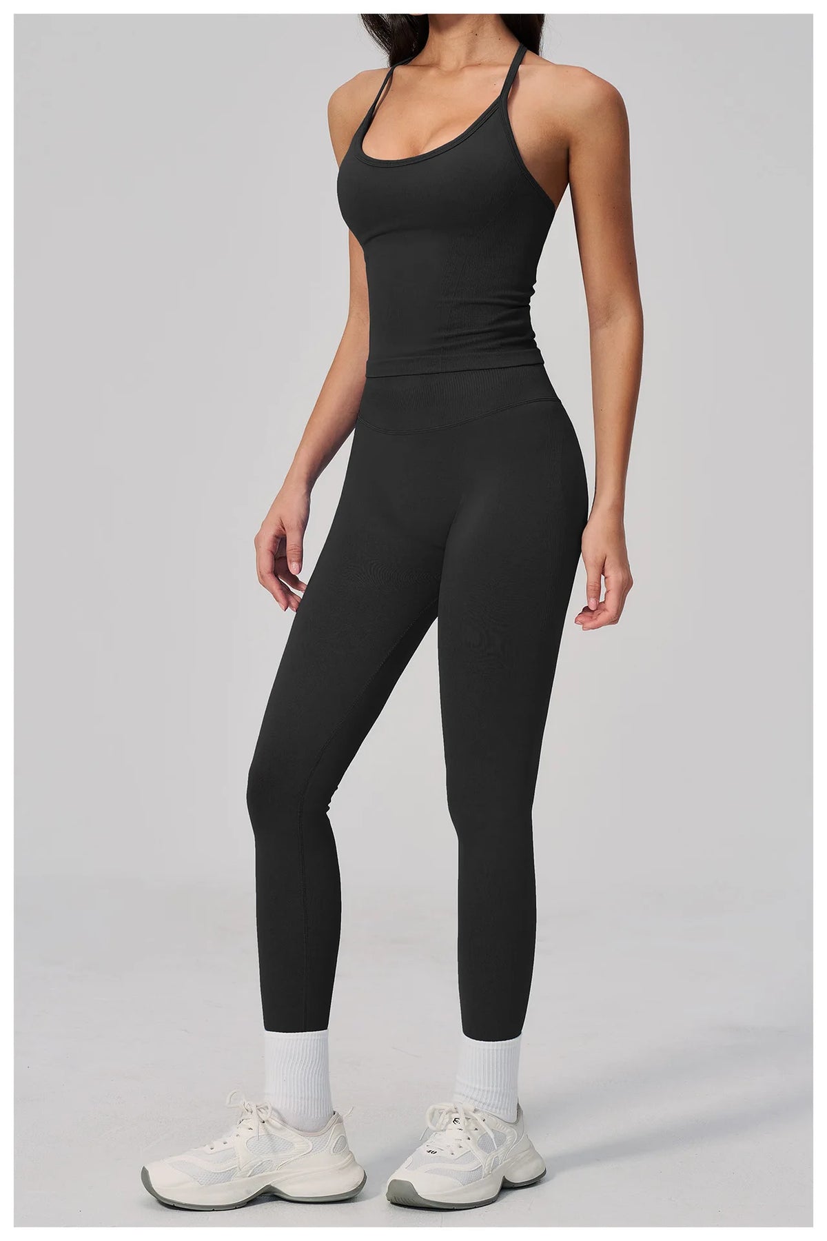 Summer Seamless Yoga Sets Women Outdoor Slimming Sports Tank Top High Waist Hip Lifting Leggings Gym Fitness Suits Tracksuit