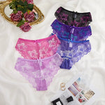 5pcs Lace Sexy Women Panties Mid Waist Perspective Floral Ladies Briefs Breathable Comfortable Female Underwear