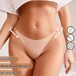 6 Pcs Women's Hot Sexy Low Waist Thong Underwear - 4 Seasons Daily/Leisure/Commuting Wear, Elegant Solid Color, Simple Design